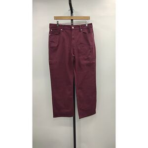 NWT Quince Bella Stretch Straight Jeans Wine Tasting Burgundy Sz 32 x 26